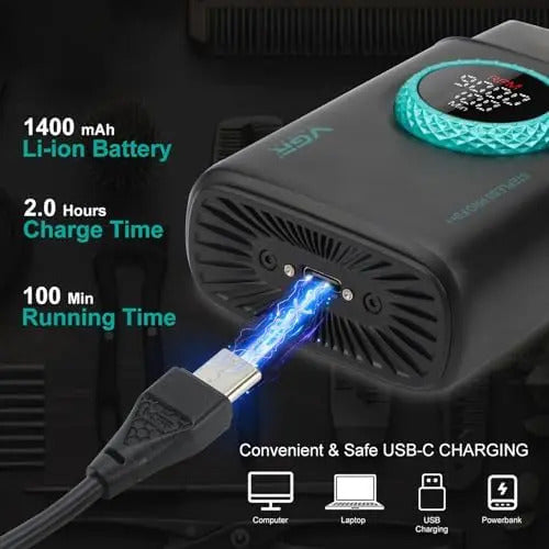 Shaver VGR V-377 Profesional Inalámbrica 9000RPM Afeitadora Barbería