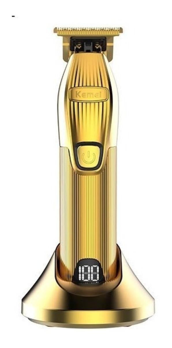 Trimmer Profesional Kemei KM-i32s Dorada: Patillera de Alta Precisión Inalámbrica