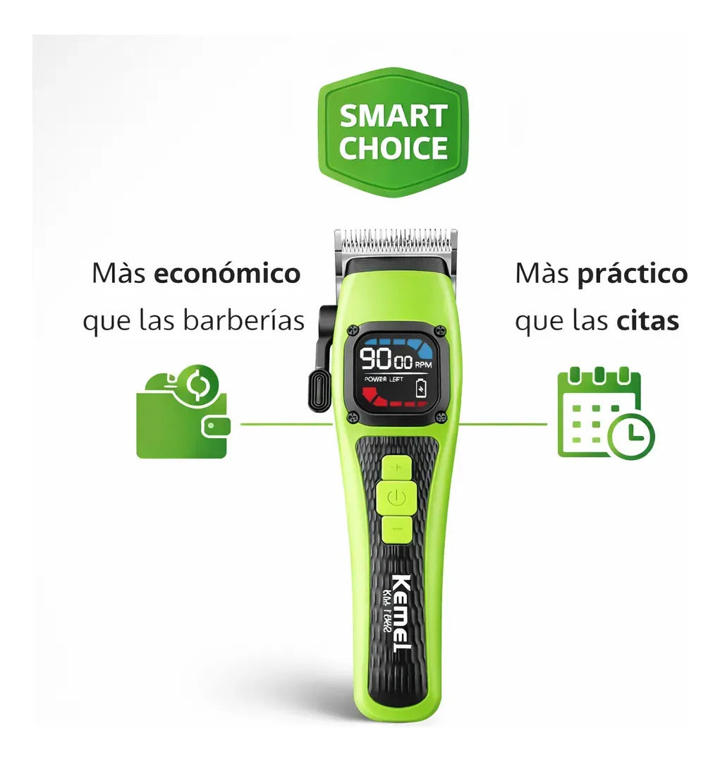 Máquina Corta Pelo Profesional Kemei Km-1862 Color Verde