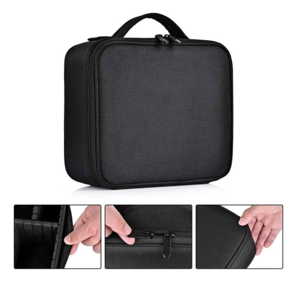 Maleta Impermeable Portatil Cosmetiquero Ligero Profesional Barberia Negro