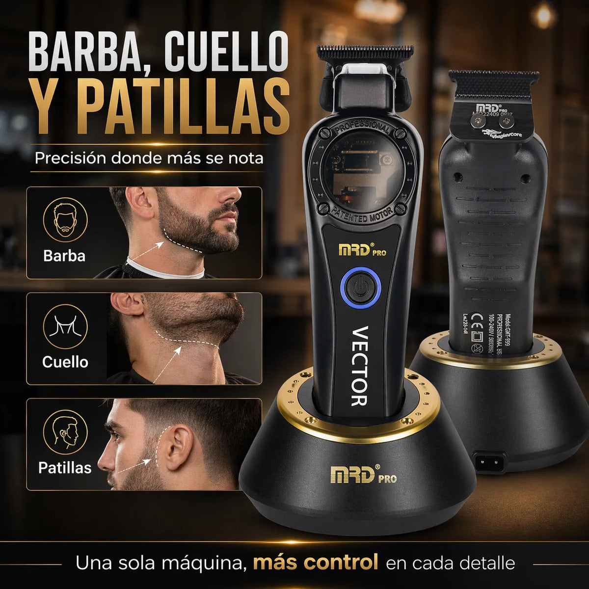 Trimmer Mrd Corta Pelo Profesional Motor Magnético 10.000rpm