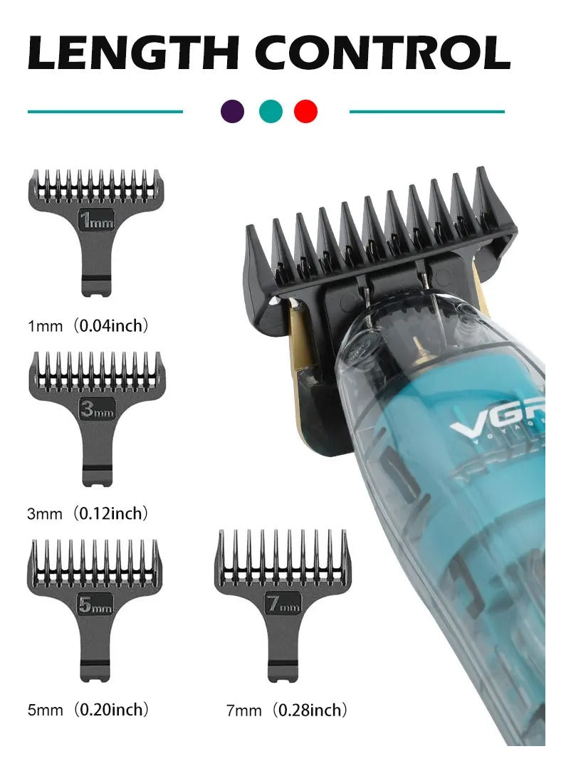 Máquina Cortadora de Pelo VGR V-961 Inalámbrica Profesional Barbería Recargable