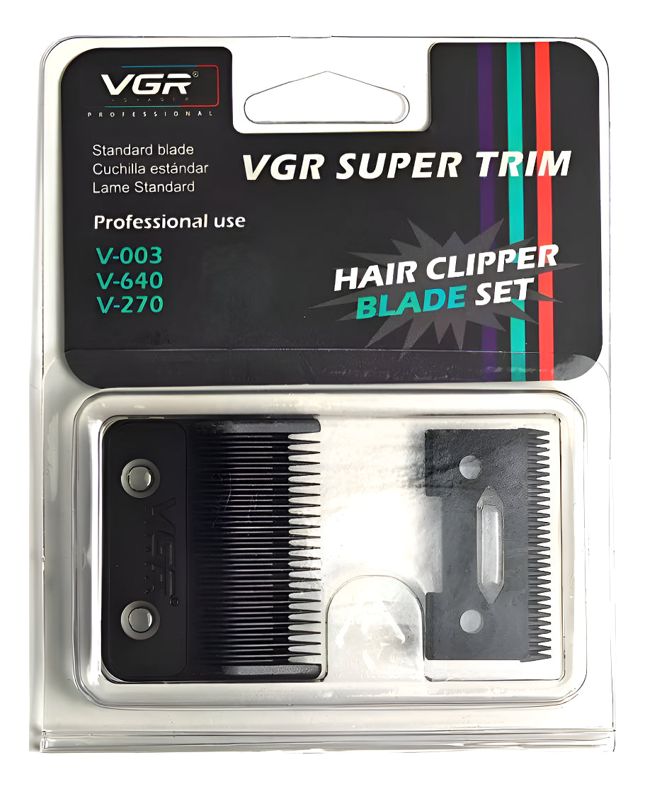 Cuchilla de Repuesto VGR V-003 V-640 V-270 DLC Hoja Móvil Profesional Barbería - Negro