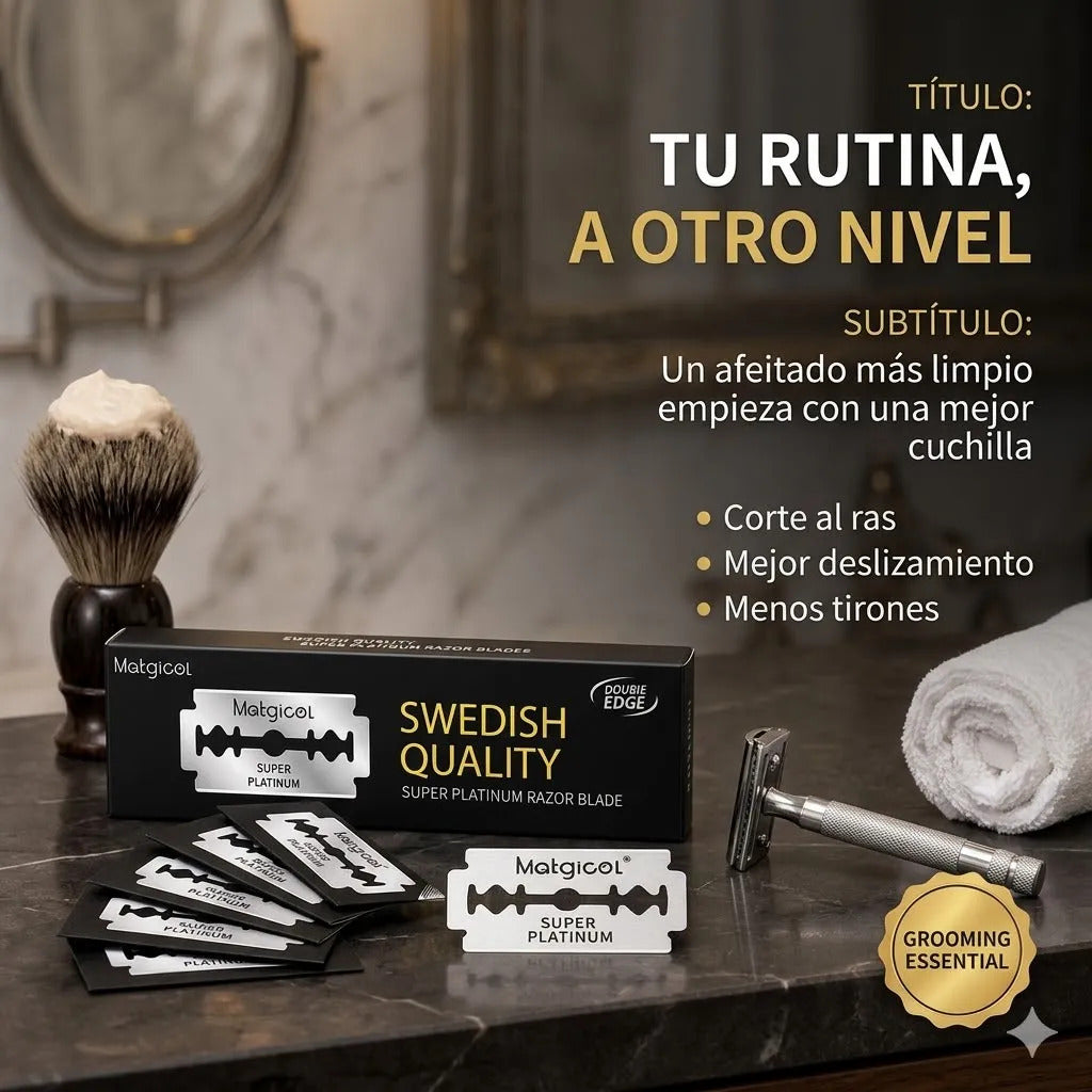 Cuchillas Afeitar Doble Filo Corte Limpio Acero Inoxidable