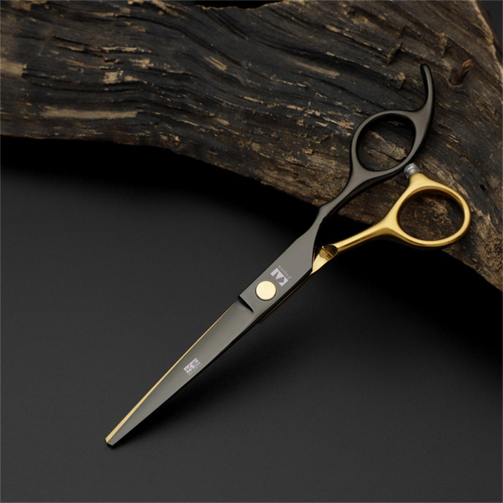 Set de Tijeras Profesionales de Corte y Entresacado | Acero Inoxidable Negro y Dorado