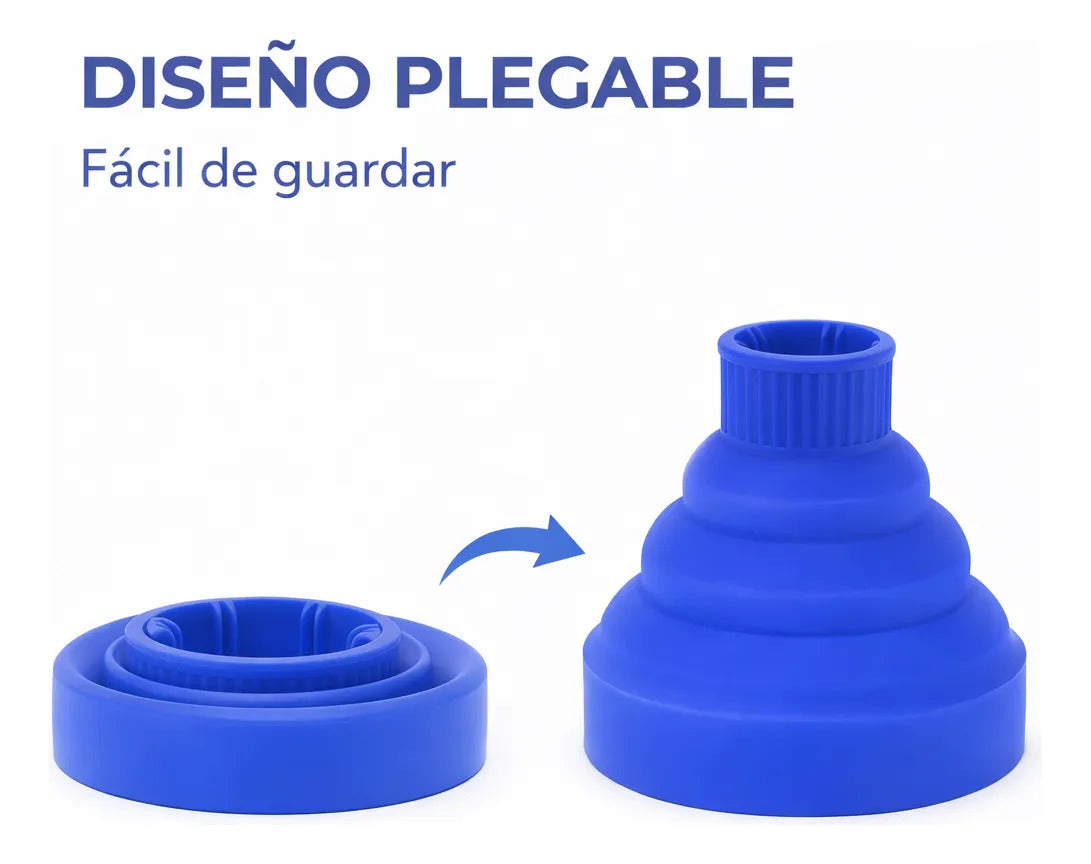 Difusor De Secador Silicona Plegable Universal Negro Fucsia