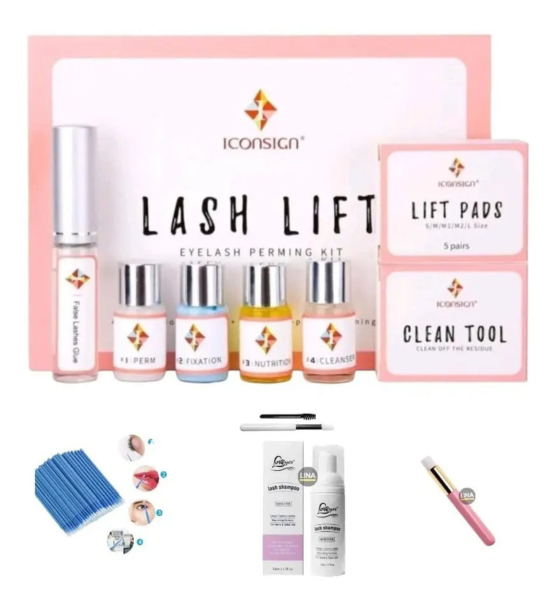 Kit Profesional Lifting de Pestañas Iconsing + Shampoo Limpiador y Accesorios