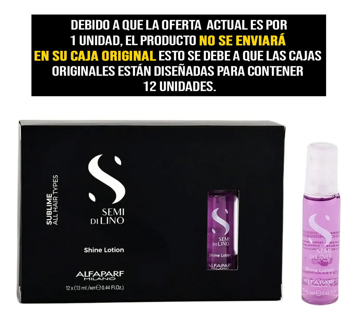 Ampolla Alfaparf Semi di Lino Shine Lotion 13ml - Brillo Extremo y Volumen