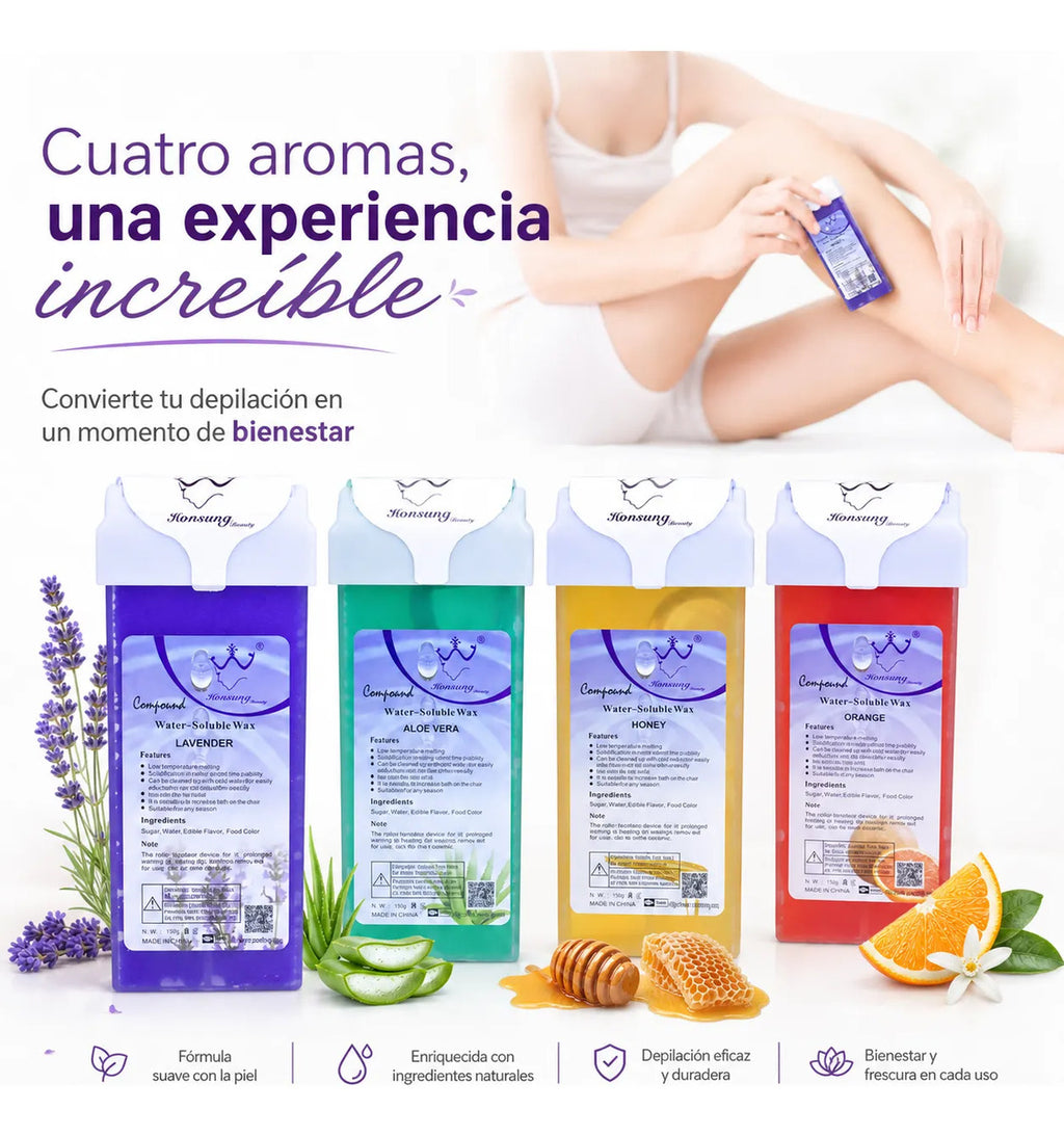 Pack 3 Ceras De Depilacion Roll On Profecionales