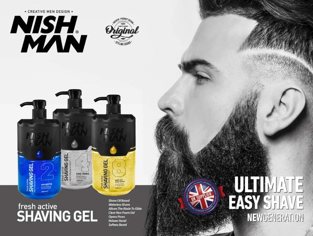 Shaving Gel Nishman Fresh Active 1000ml - Gel de Afeitar Profesional Transparente