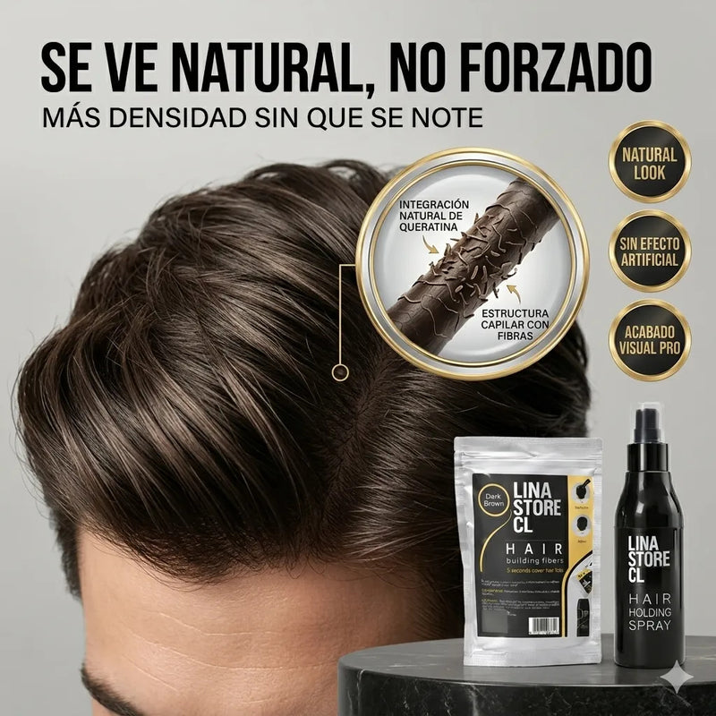Sobre Recarga Negro Fibra Capilar + Fijador Laca Cabello