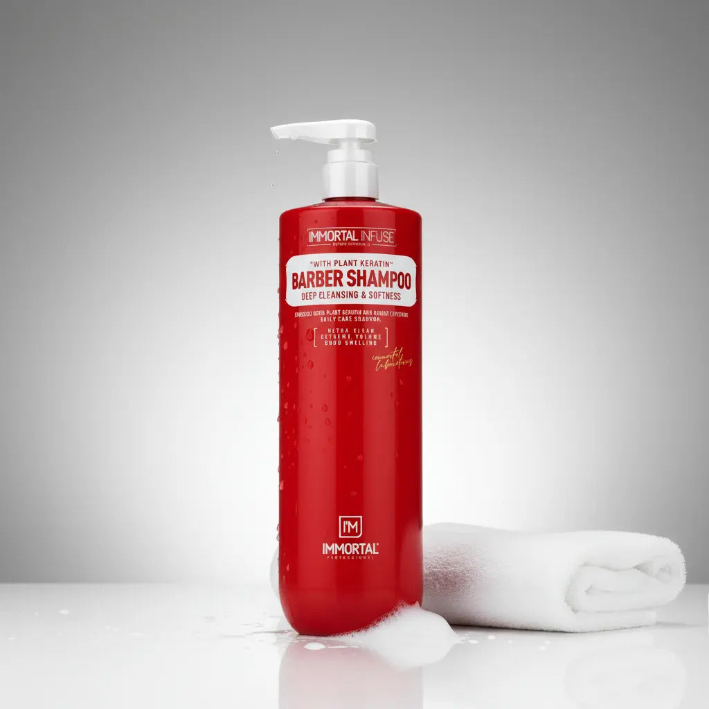 Shampoo Profesional Immortal Infuse Barbería - Keratina Vegetal y Limpieza Profunda 1000ml