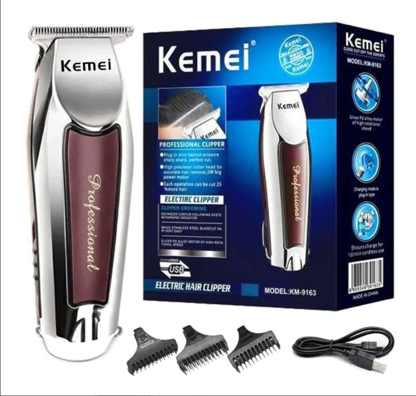 Set Kemei Profesional: Afeitadora Shaver KM-1102 + Patillera Perfiladora KM-2299