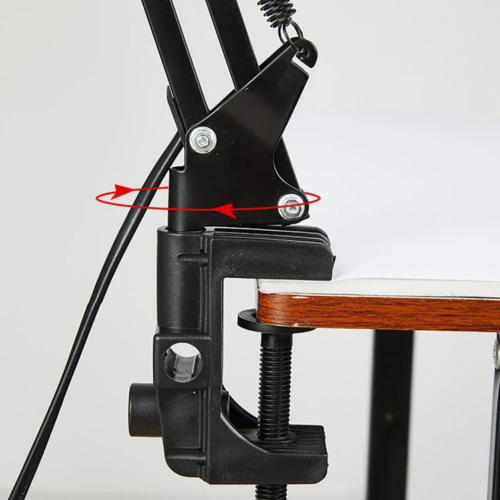 Lámpara de Escritorio Profesional con Brazo Flexible y Altura Extra de 84cm