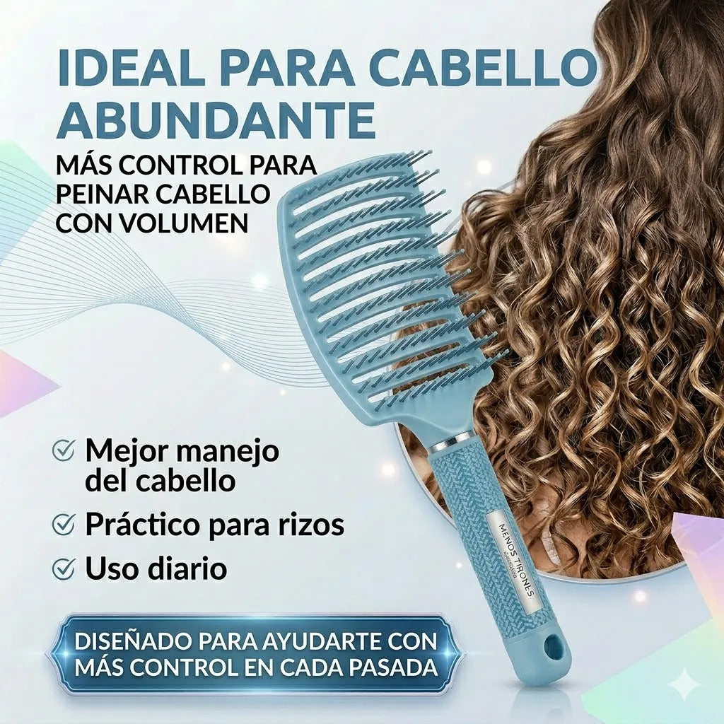 Cepillo  Cabello Rizado Desenreda Fácil Cerdas Azul