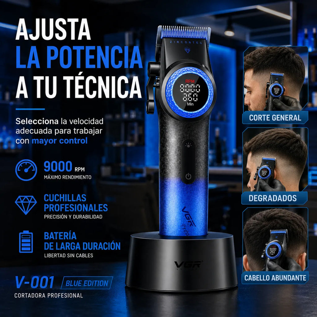 Cortapelos Profesional Vgr V-001 Potencia Regulable 9000 Rpm