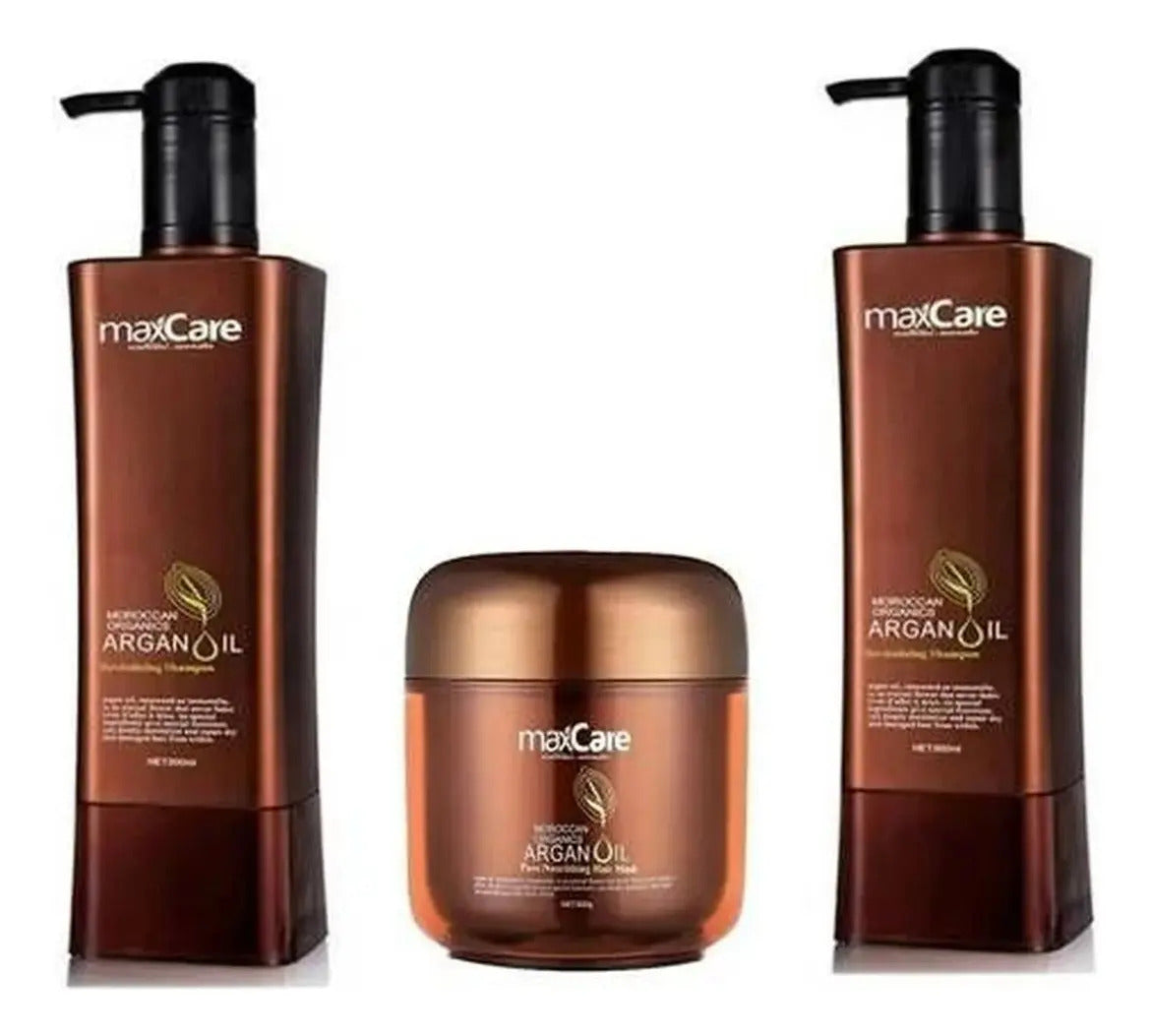 Combo Max Care Argan Premium - Shampoo, Acondicionador y Crema Hidratante