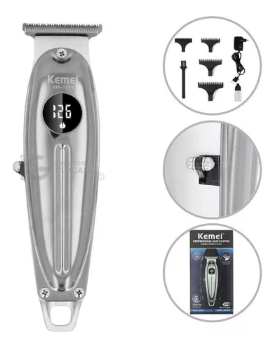 Trimmer Profesional Kemei KM-1948: Patillera Digital Inalámbrica de Precisión