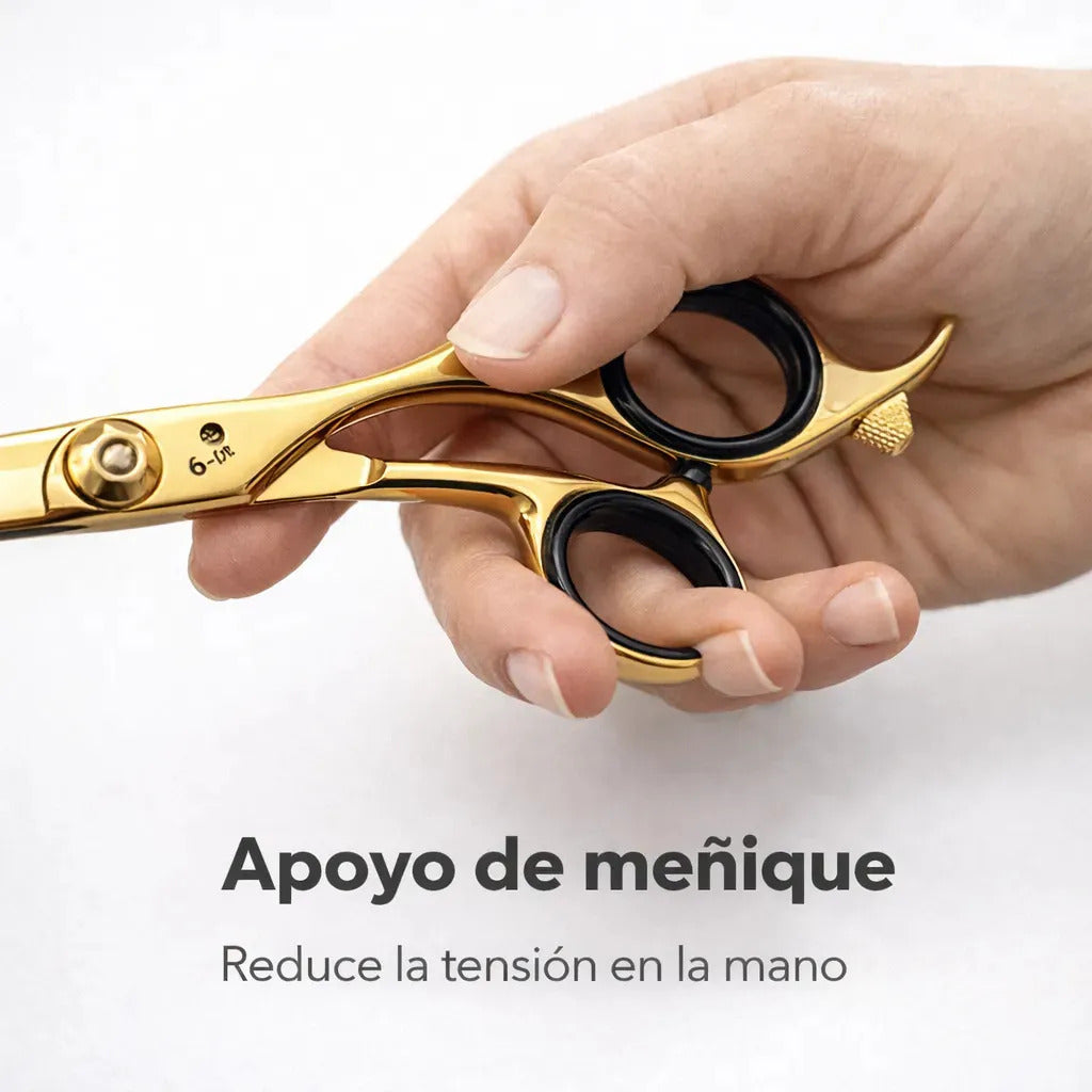 Tijera Profesional 6,0 Filo Navaja Para Corte Dorada Wahl