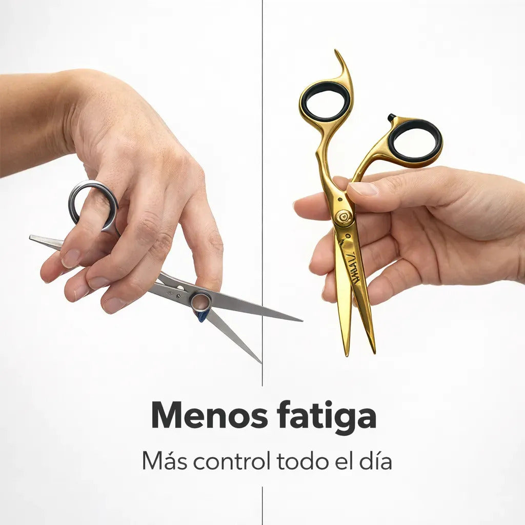 Tijera Profesional 6,0 Filo Navaja Para Corte Dorada Wahl