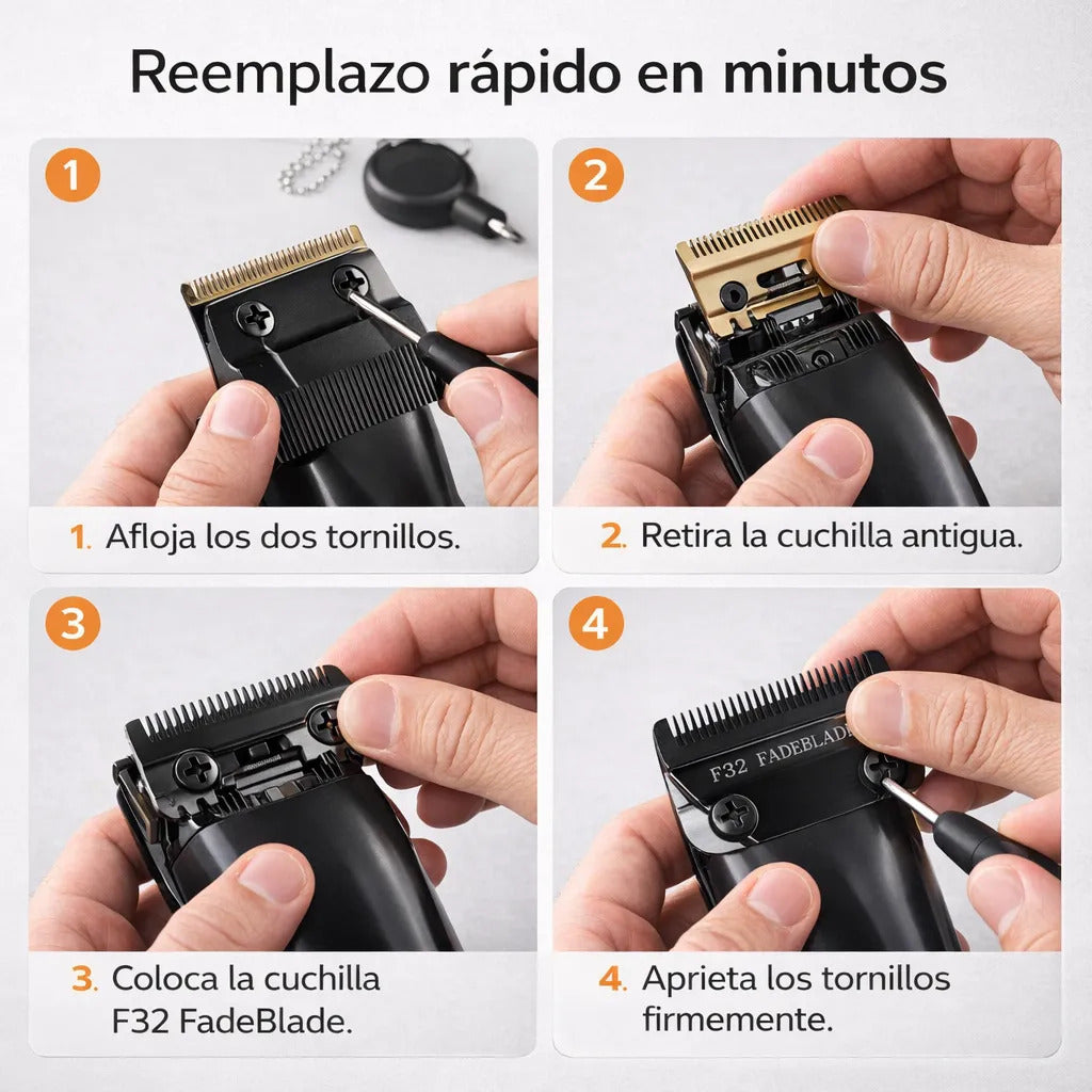 Repuesto Cuchilla Wahl Vapor Cortapelo Profesional F32 Negro