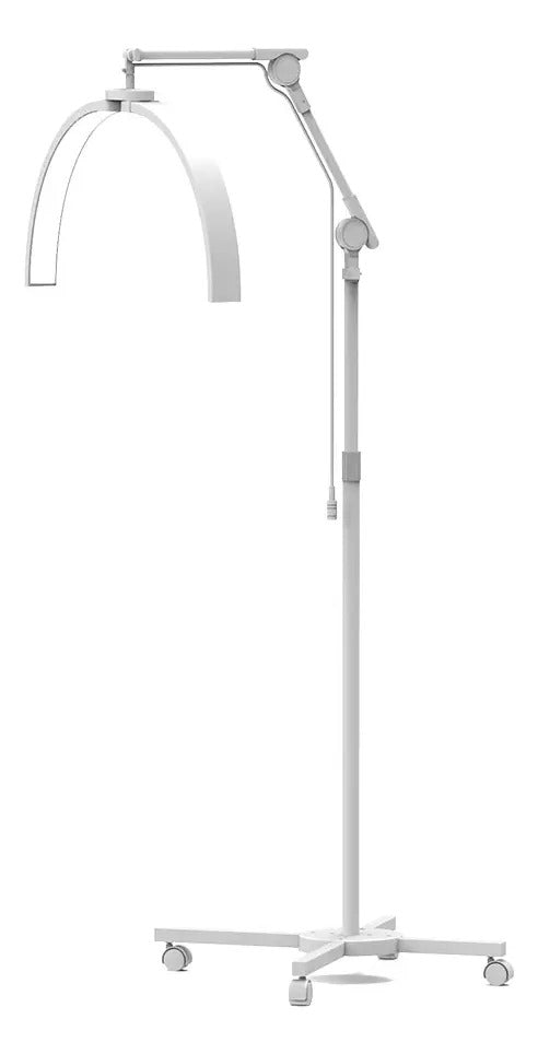 Lámpara LED Media Luna Blanca con Soporte para Celular y Base Móvil