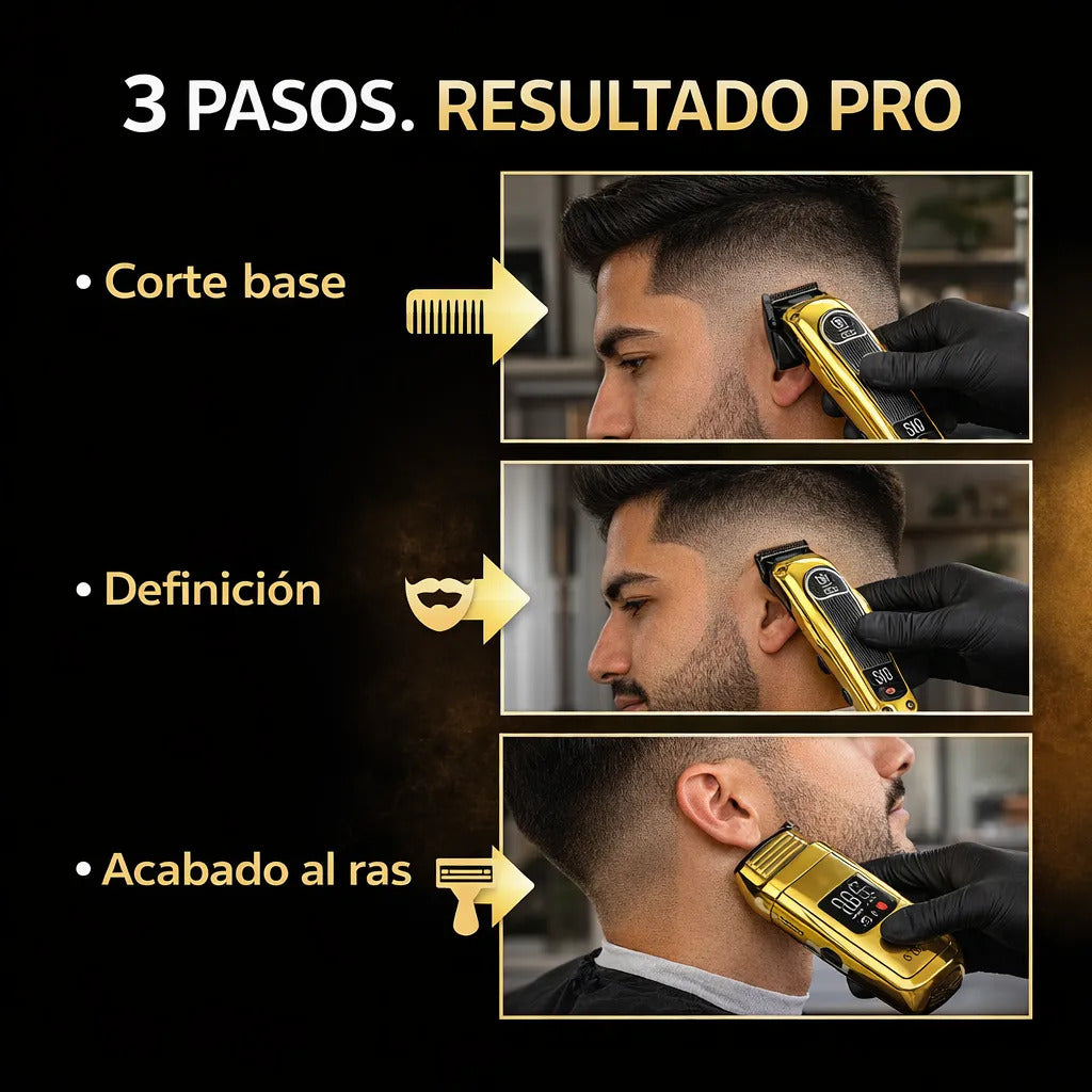Maquina Cortar Pelo Profesional Inalámbrica Kit 3 En 1 Kemei