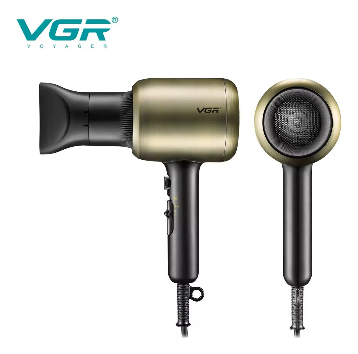 Secador de Pelo VGR V-453 Profesional 2200W Oro Potente Barbería