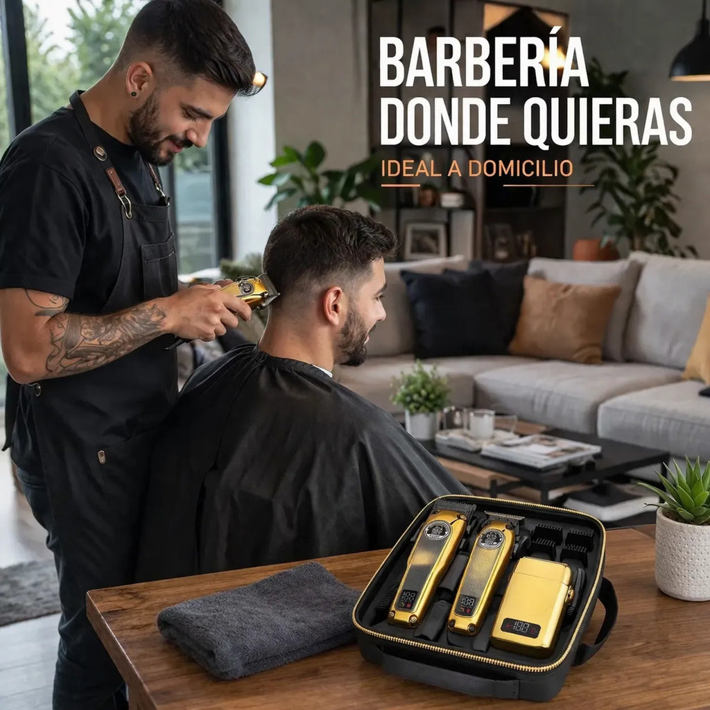 Maquina Cortar Pelo Profesional Inalámbrica Kit 3 En 1 Kemei
