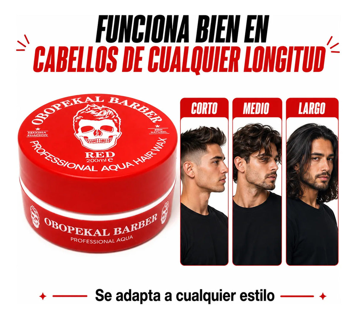 Cera Obopekal Para Barba Cabello Gel Pomada Capilar Barbería