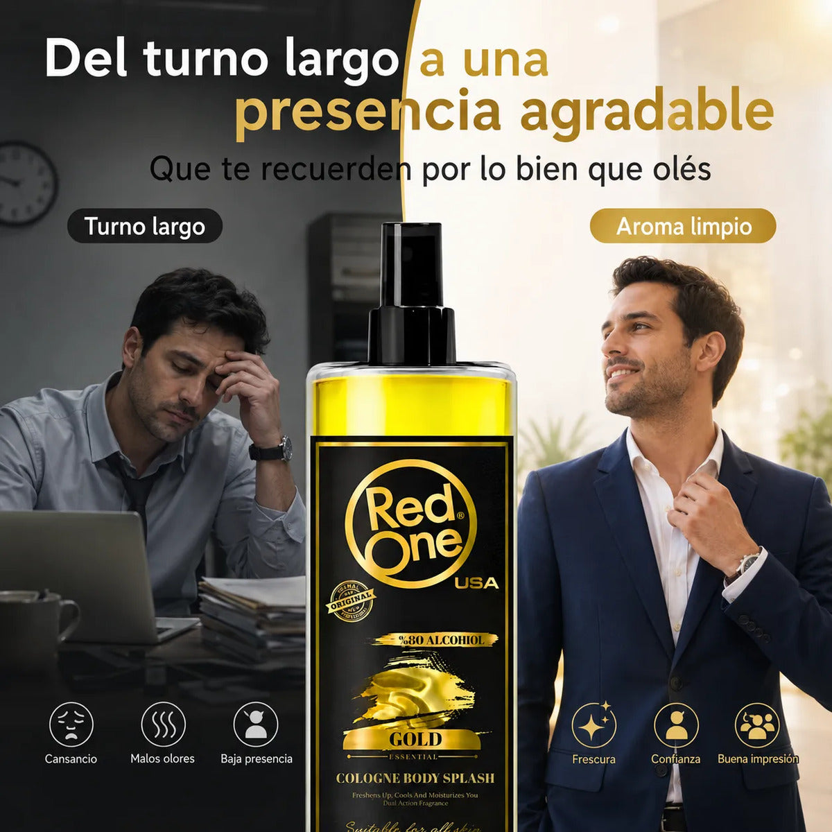 Red One Gold Body Splash 400ml Colonia Masculina Spray