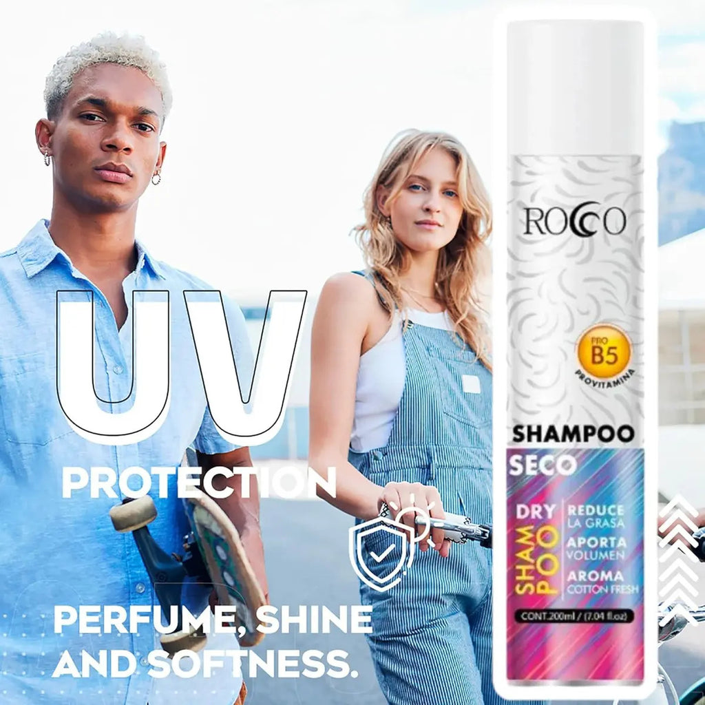 Shampoo en Seco Rocco 200ml con Pro-Vitamina B5 - Limpieza y Volumen Instantáneo