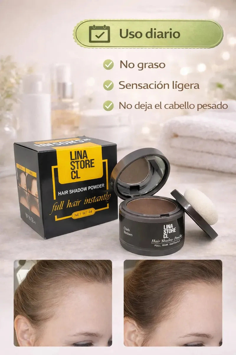 Polvo Capilar De Cabello Efecto Castaño + Fijadora Capilar