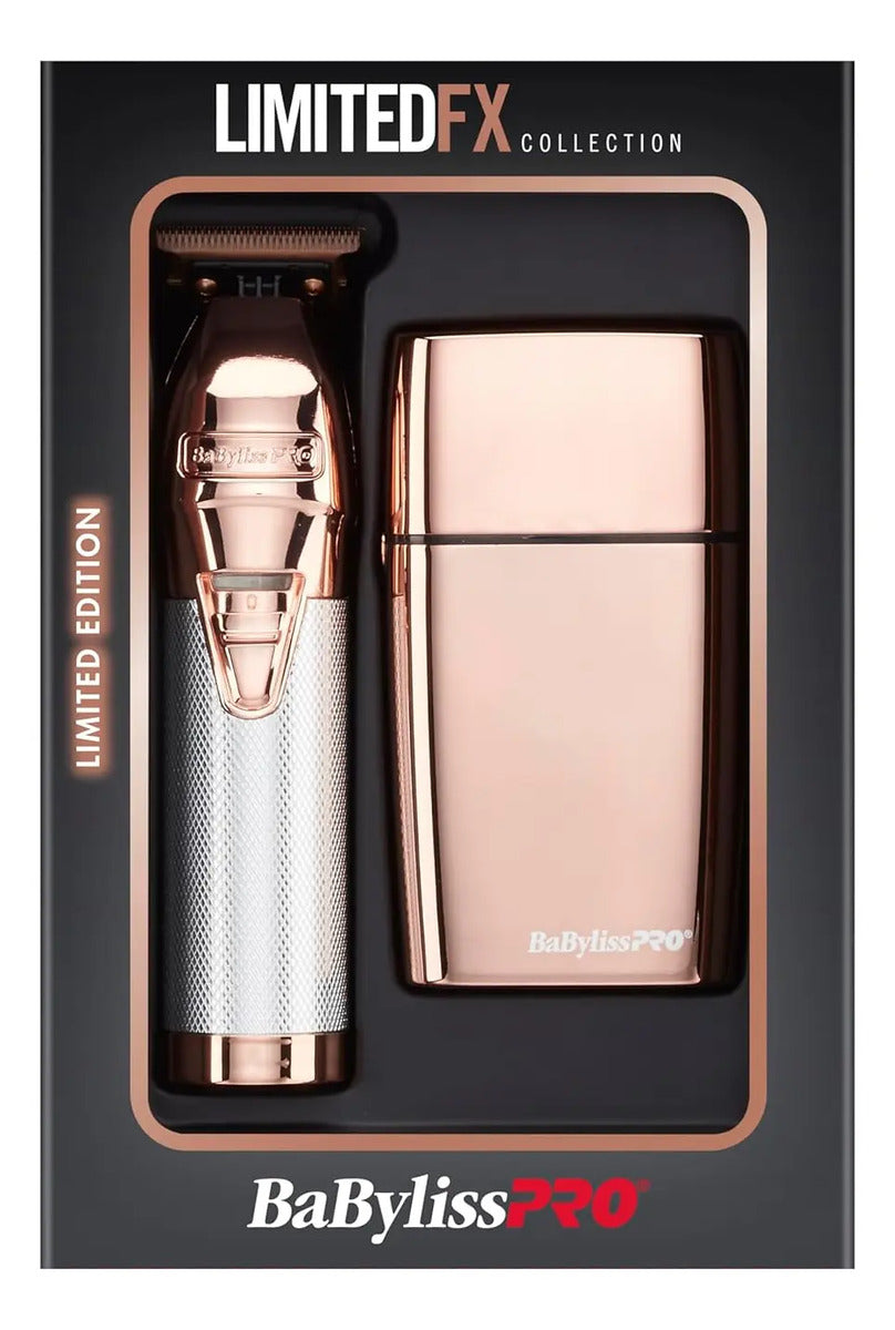 Combo BabylissPRO Rose FX Trimmer + Shaver Metálica Profesional