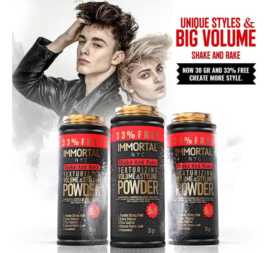 Polvo Texturizador Immortal NYC Shake and Rake 5 en 1 - Volumen y Mate 30g