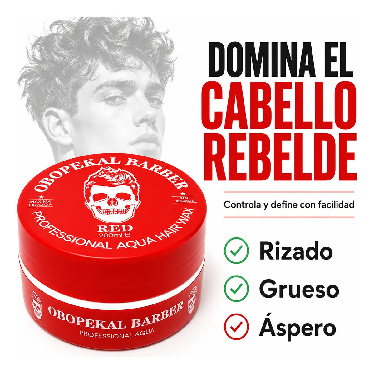 Cera Obopekal Para Barba Cabello Gel Pomada Capilar Barbería