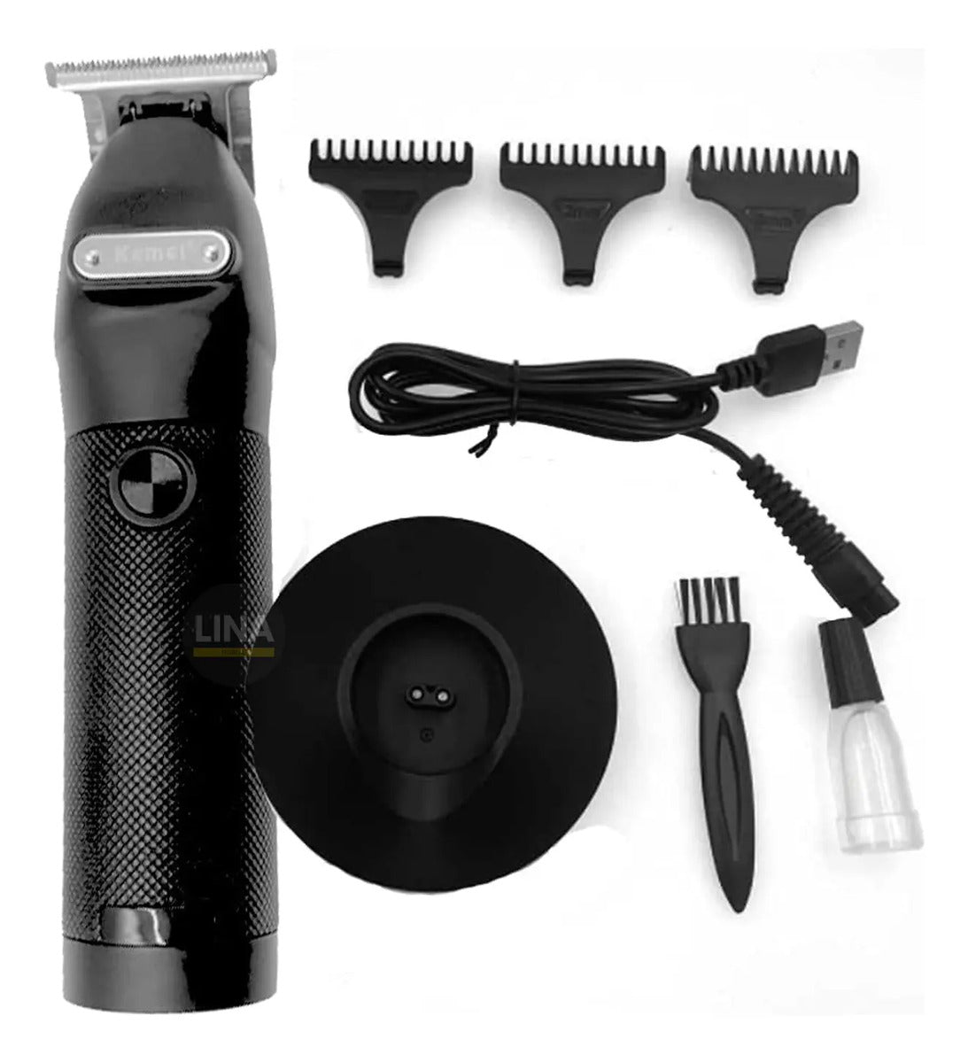Trimmer Profesional Kemei KM-1753: Máquina Terminadora con Base de Carga