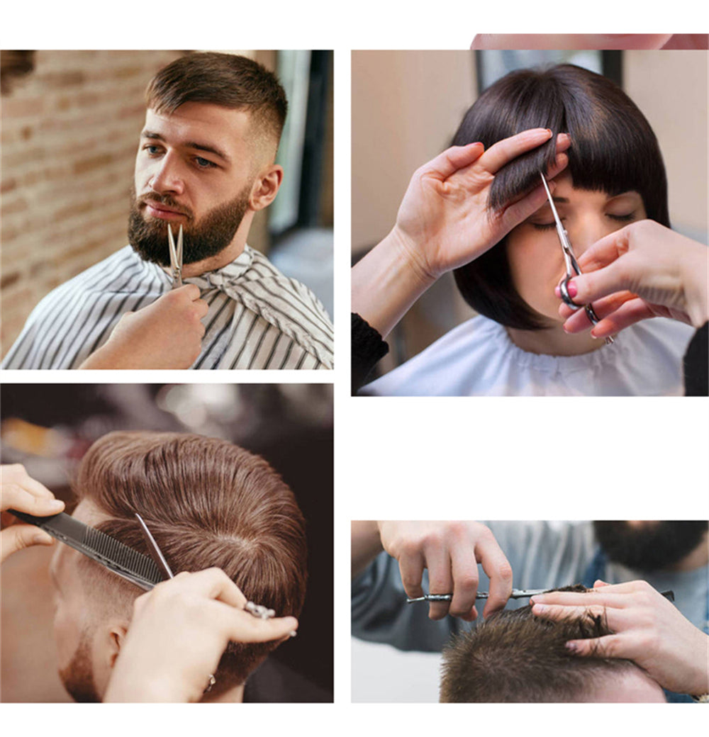Set de Tijeras Profesionales de Corte y Entresacado | Acero Inoxidable Negro y Dorado