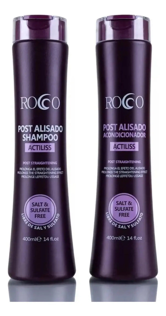 Pack Rocco Post Alisado 400ml - Shampoo y Acondicionador Sin Sal