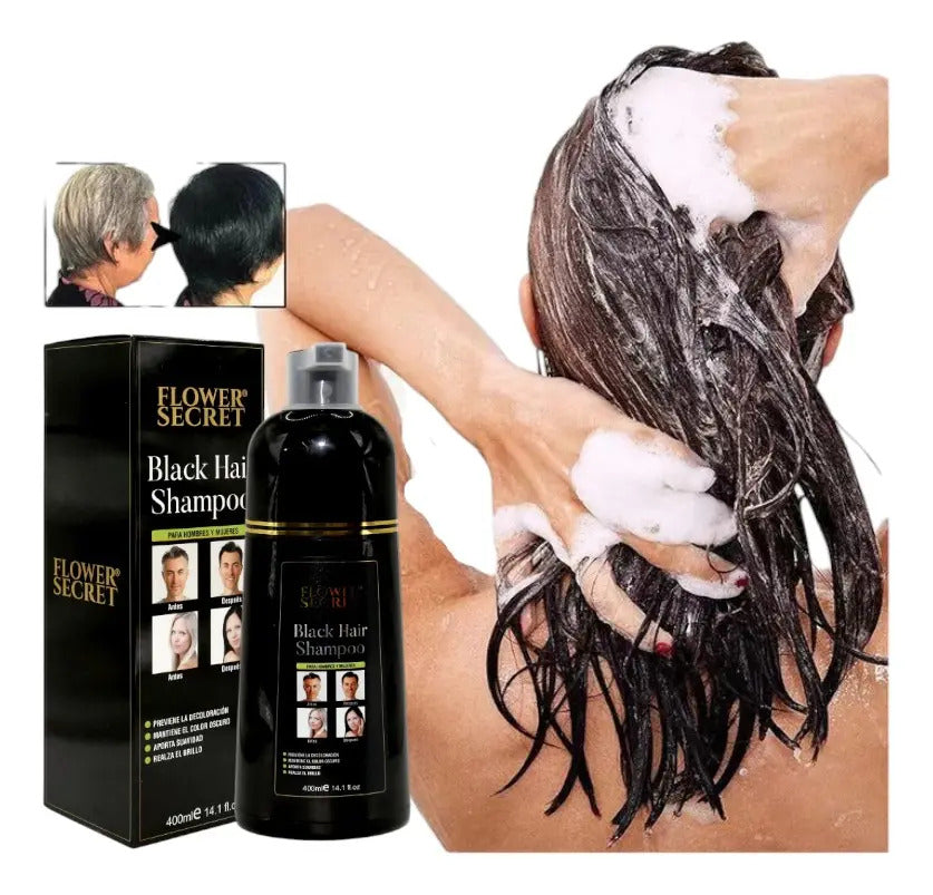 Shampoo Matizador Negro 400ml - Pigmento Natural para Cabello y Barba