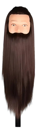 Cabeza de Práctica Masculina con Barba para Barbería - 50cm con Soporte