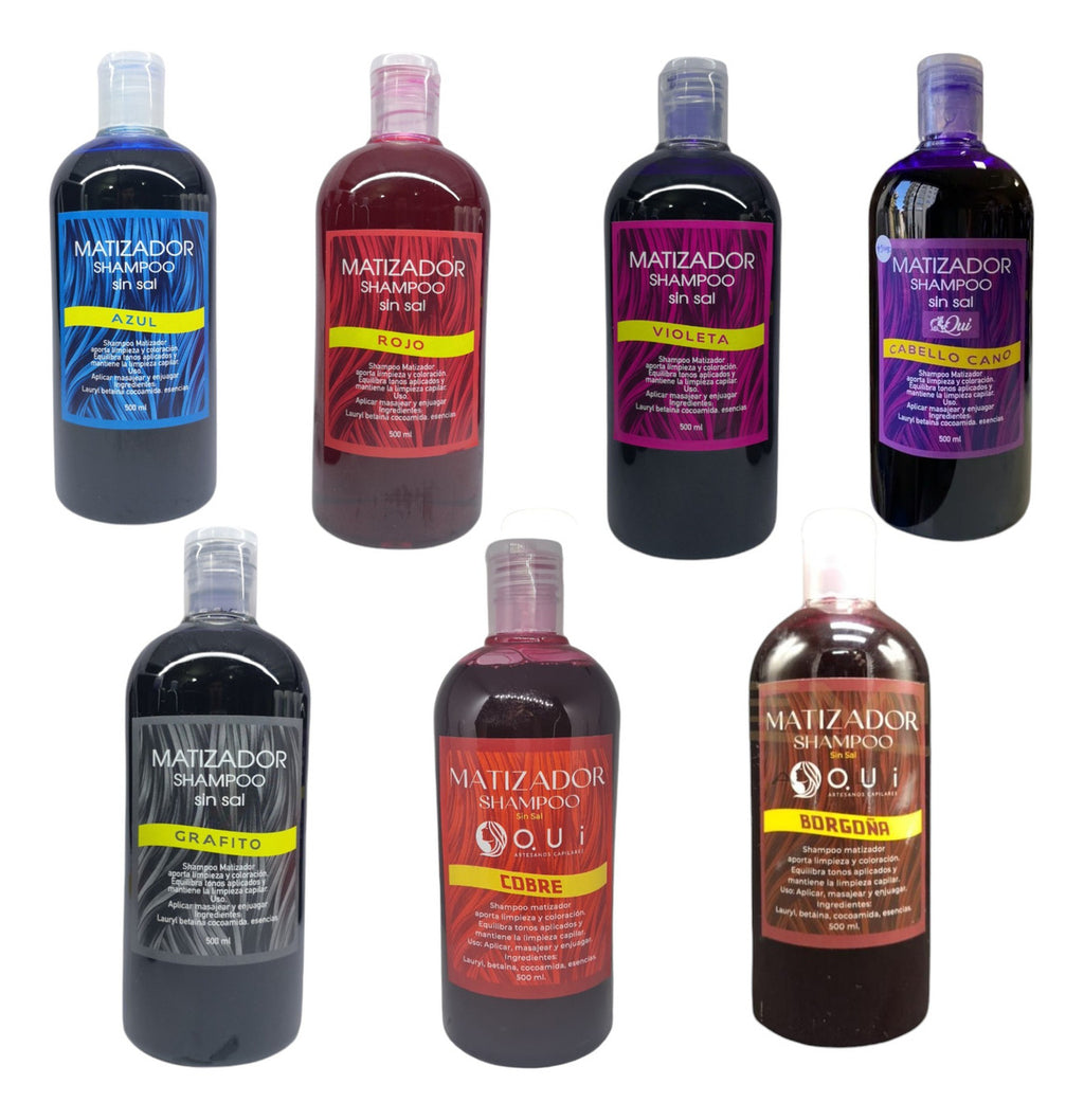 Pack 3 Shampoo Matizadores Profesionales - Rojo, Azul, Violeta y Grafito