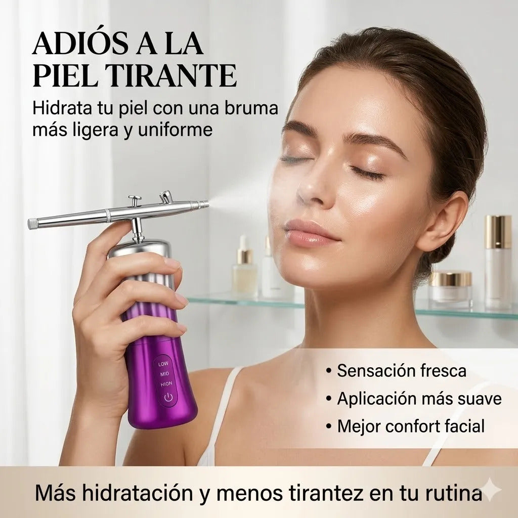 Pistola Aerógrafo Facial Recargable Bruma Fina 3 Niveles