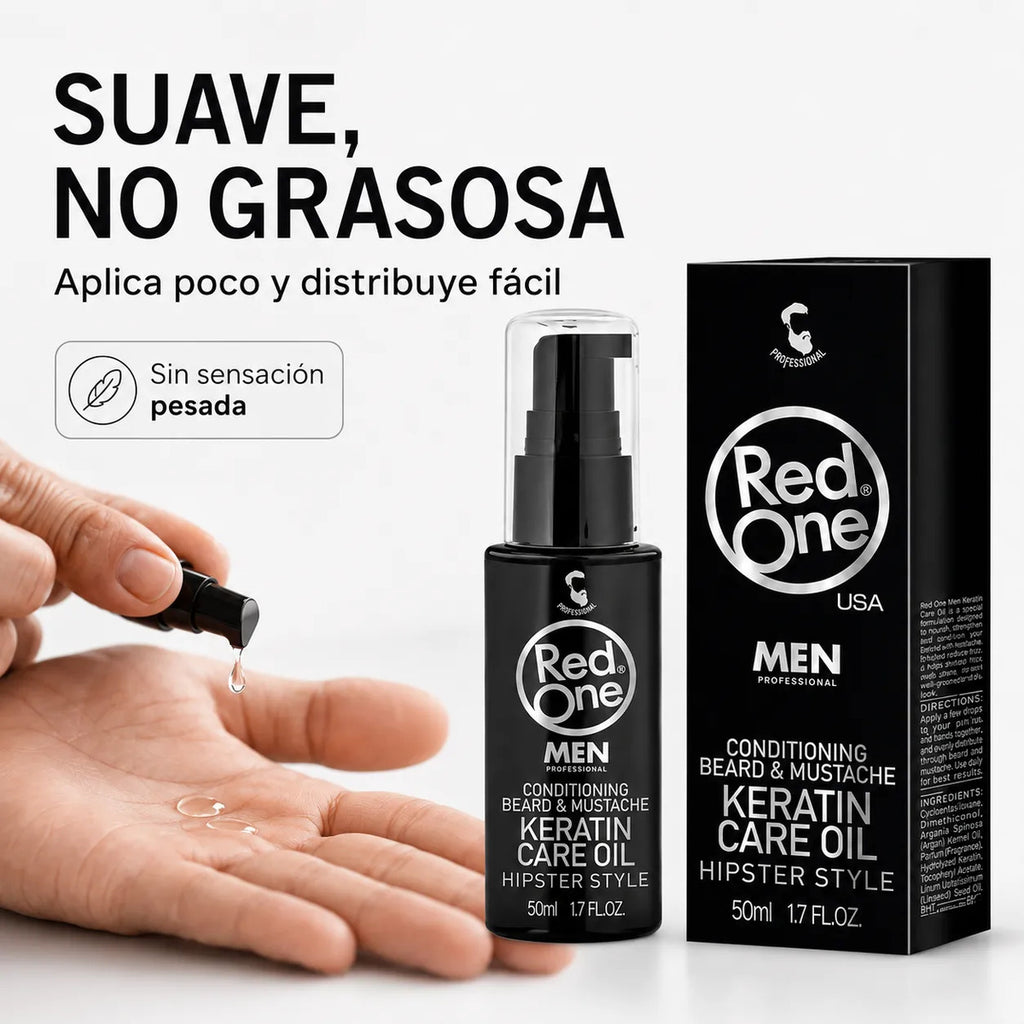 Aceite Para Barba Y Bigote Hidrata Barba Seca Red One 50ml