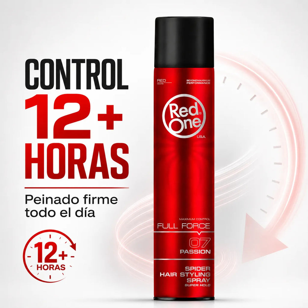 Laca Fijadora Red One Fijación Fuerte Control 12h  - 400ml