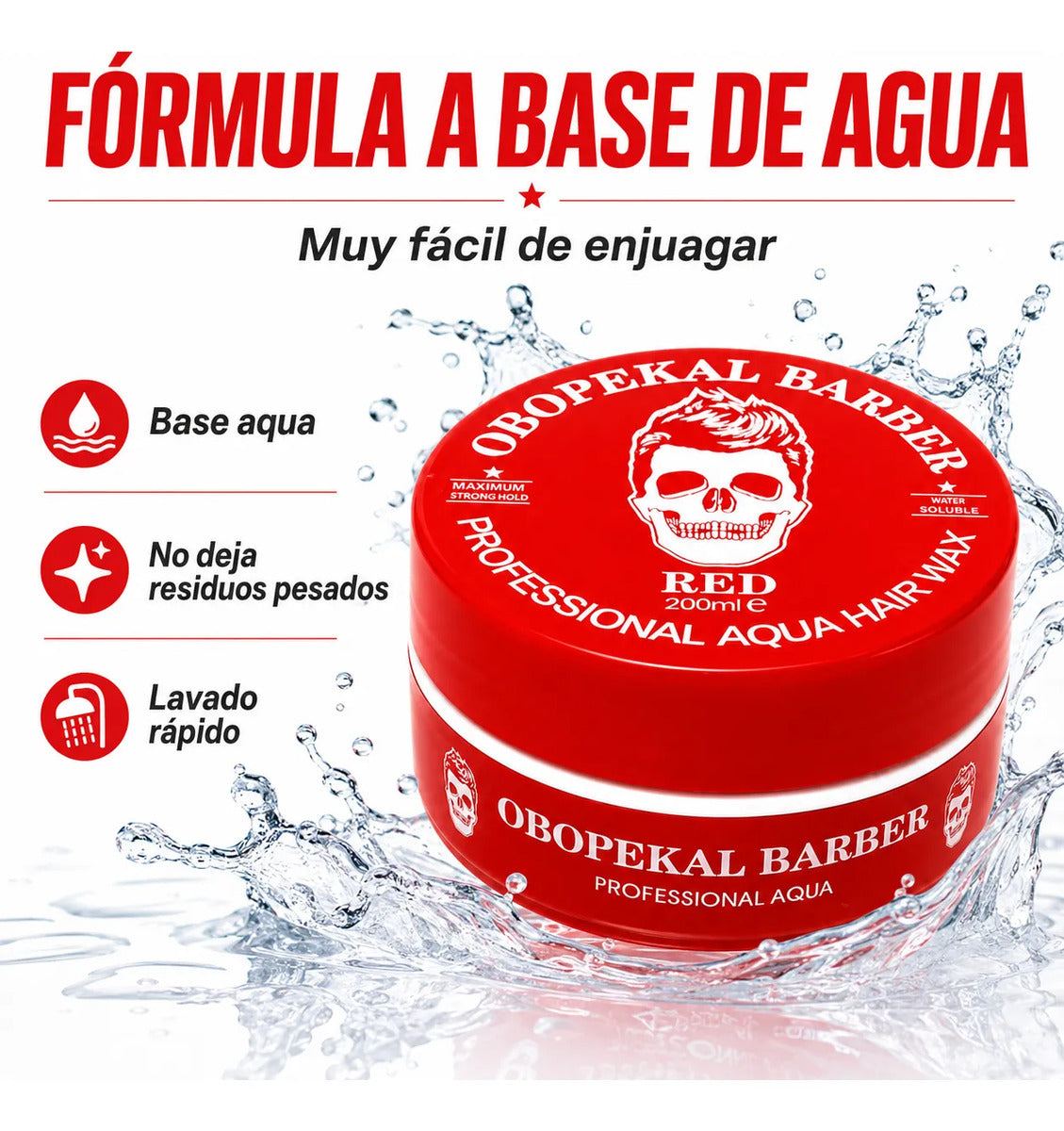 Cera Obopekal Para Barba Cabello Gel Pomada Capilar Barbería