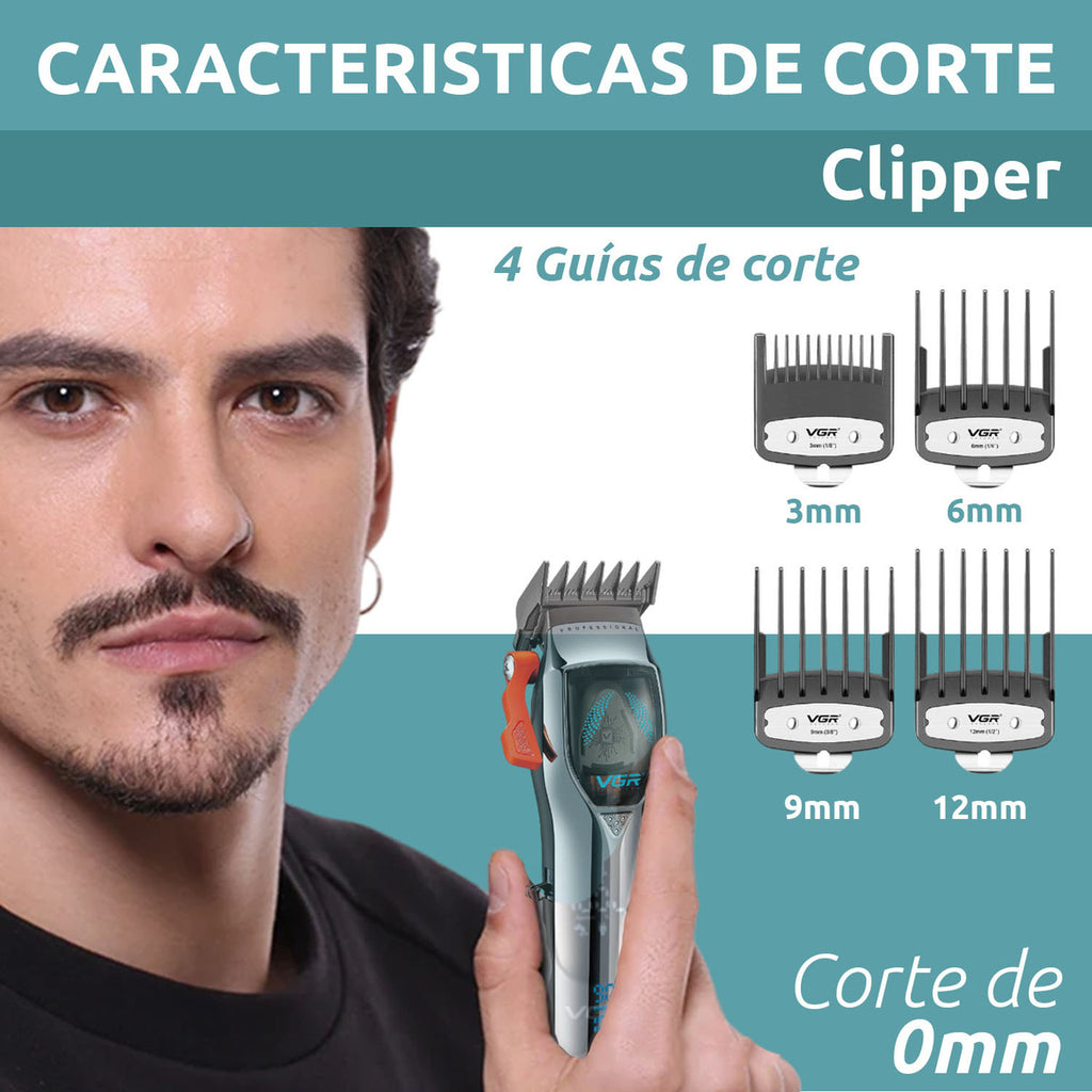 Máquina VGR V-647 Cortadora de Pelo Profesional Inalámbrica 9000 RPM