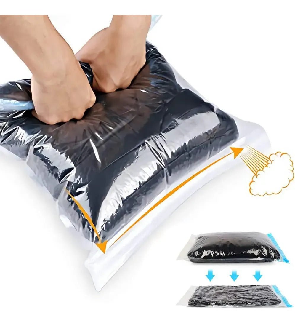 Set 6 Bolsa Al Vacío Ropa Reduce Volumen Ideal Viaje Clóset