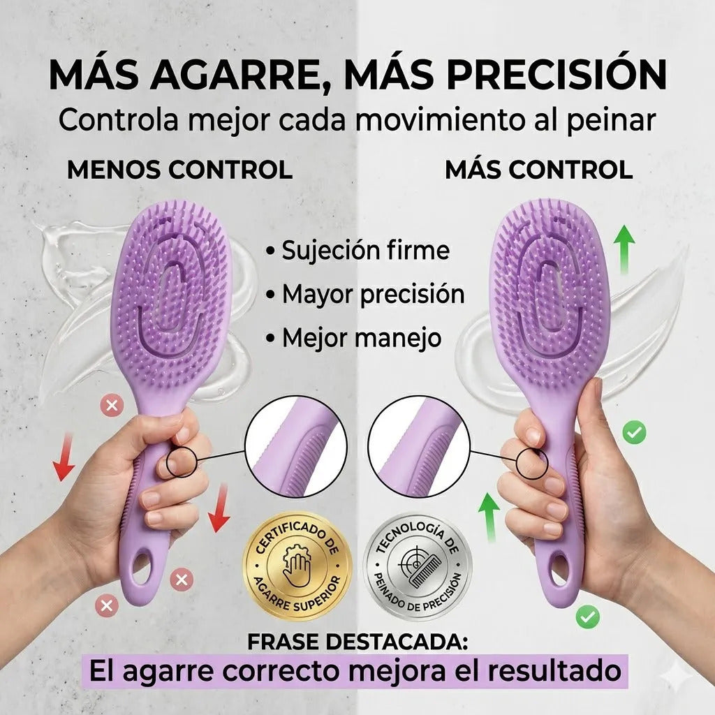 Cepillo Cabello Rizado Desenreda Fácil Cerdas Fucsia