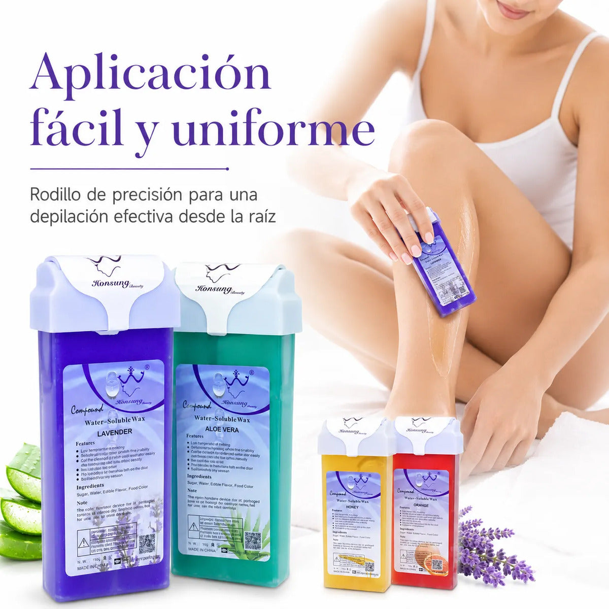 Pack 3 Ceras De Depilacion Roll On Profecionales